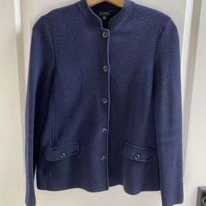 Talbots navy knit sweater blazer M